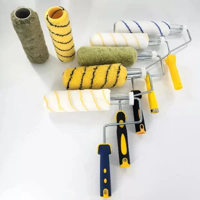 Free Sample Popular Pattern Paint Roller Brush with Plastic Handle Paint Tool for House Painting