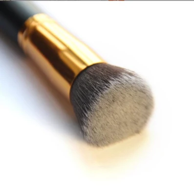 Oblique Round Head Gold Aluminum Tube Solid Wood Handle Single Brush
