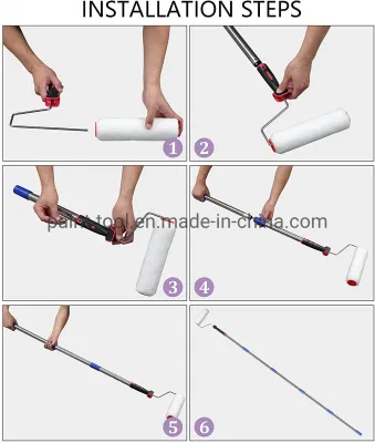 8 FT Multi-Function Paint Roller Kit with House Paint Roller Brush Stainless Steel Paint Extension Pole