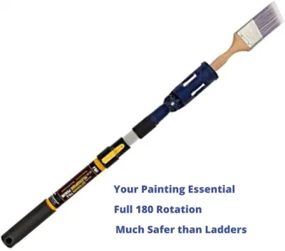 Multi-Angle Paint Brush Extender for High Ceilings, Walls, Trim and Corner Painting