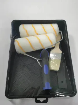 Good Quality 7 Inch Acrylic Fabric with Plastic Handle and Paint Plastic Tray Paint Roller 7 Sets