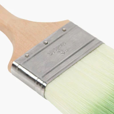 MSN Green Color Nylon Hair Flat Head Oil Paint Brush