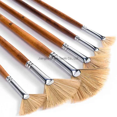 Acrylic Brushes for Adults/Children Art Supplies 6PCS Stiff Hog Bristle Art Brushes