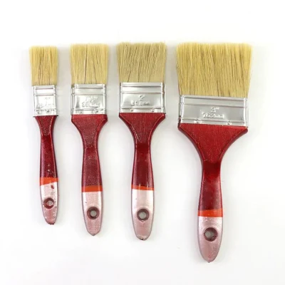 Red Wood Handle Natural Bristle 2023 Hot Sale Paint Brush Different Size Wooden Handle Paint Brush