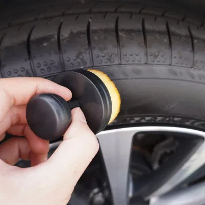 High Density Portable Car Duster Interior Cleaning Brush Auto Tire Brush with Cover for Car Detailing Kit Bicolor