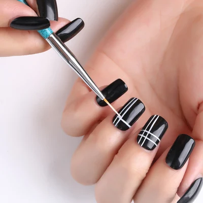 3PCS Nail Liner Pens Metal Handle Gel Polish Manicure Painting Drawing Tools
