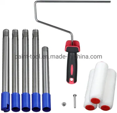8 FT Multi-Function Paint Roller Kit with House Paint Roller Brush Stainless Steel Paint Extension Pole