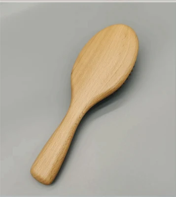High Quality Beechwood Oval Massager Comb Detangling Hair Brush
