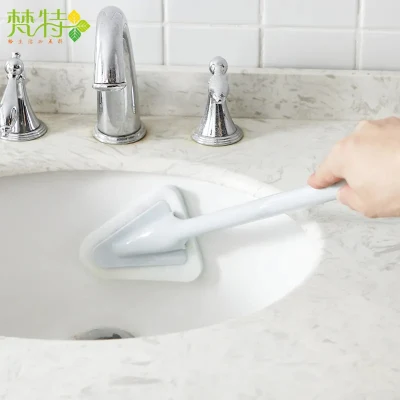 Domestic Utility Long Handle Triangle Sponge Floor Brush, Can Be Used for Ceramic Tile Cleaning Brush and Toilet Toilet Brush