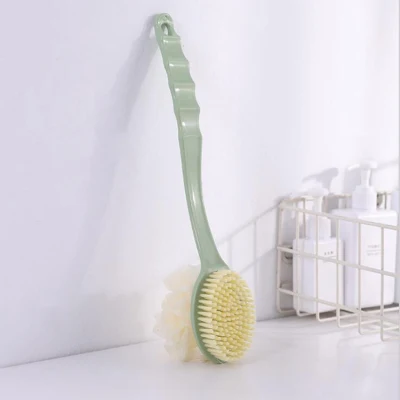 Hot Selling Shower Body Brush Long Handle Bath Brush Loofah Sponge 2 in 1 Handheld on a Stick for Body