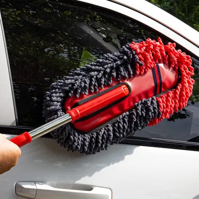 Scratch-Free Large Car Duster Interior Cleaning Brush Auto Detailing Brushes with Extendable Handle for Car Detailing Kit