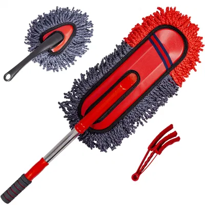 Scratch-Free Large Car Duster Interior Cleaning Brush Auto Detailing Brushes with Extendable Handle for Car Detailing Kit