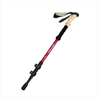 Cork Handle Climbing Trekking Stick Hiking Poles Unbreakable Tactical 3 Section Aluminum External Locked Telescopic Carbon