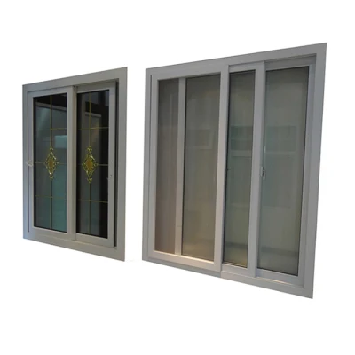 2022 Space Saving CE Approved Touch Lock Clear Float Glass UPVC Sliding Iron Window Grill Color Frame for Office Building