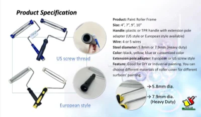 Best Selling 5 Wire Cage Heavy Duty Paint Roller Frame with TPR Handle with Different Size