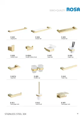 Bathroom Hardware Accessories Set Towel Bar Towel Rack Sets Modern Towel Ring Kit Stainless Steel Wall Mounted