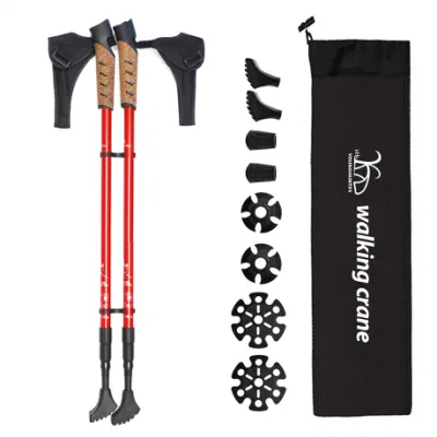 Adjustable Alpenstock Walking Stick Anti-Skid Telescopic Aluminum Hiking Stick Lightweight Mountaineering Cane Trekking Poles