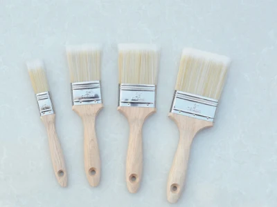 Pure White Bristle Brush with Wooden Handle/Paint Brush/Flat Brush/Hand brush 1&quot;