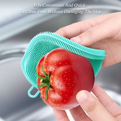 China Factory Unique Silicone Round Washing Pot Brush Practical Use High Silicone Dish Brush