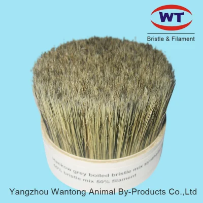 60% Tops Pure Natural High Quality Boiled Bristle Mixed Synthetic Monofilament for Brush Making