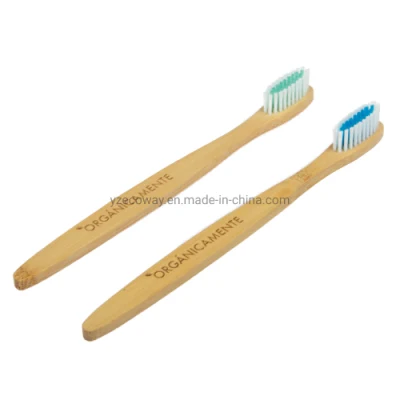 High Quality Customized Green Brush Head Oval Handle Bamboo Toothbrush