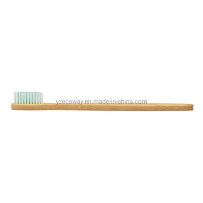 High Quality Customized Green Brush Head Oval Handle Bamboo Toothbrush