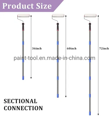 8 FT Multi-Function Paint Roller Kit with House Paint Roller Brush Stainless Steel Paint Extension Pole