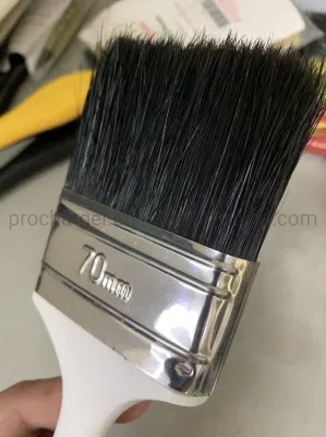 #650 Flat Paint Brush with Plastic Handle and Synthetic Black Bristle
