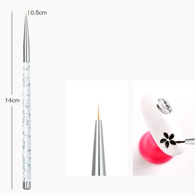 3PCS Nail Liner Pens Metal Handle Gel Polish Manicure Painting Drawing Tools