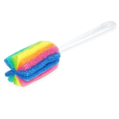 Cleaning Bottle Sponge Brush with Long Handle Scouring Pad Scrub Brushes for Kitchen Clean Glasses Mugs Cups