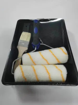Good Quality 7 Inch Acrylic Fabric with Plastic Handle and Paint Plastic Tray Paint Roller 7 Sets