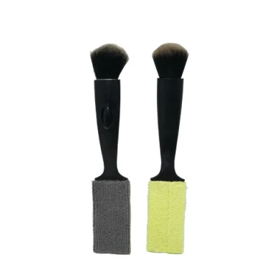 Shineopen Double Head Portable Car Interior Detailing Dust Brush Auto Detail Brush Exterior Soft Bristle Brushes