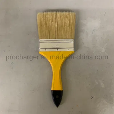 Hot Sale 1/2&quot; to 4&quot; Flat Paint Brush with Yellow Wooden Handle Brush