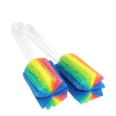 Cleaning Bottle Sponge Brush with Long Handle Scouring Pad Scrub Brushes for Kitchen Clean Glasses Mugs Cups