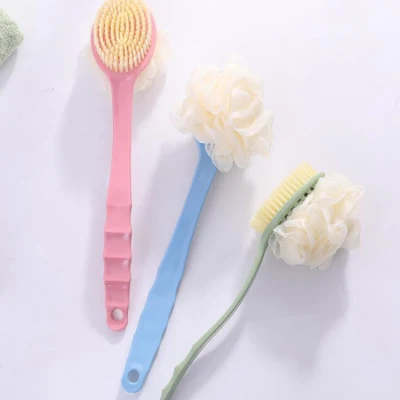 Hot Selling Shower Body Brush Long Handle Bath Brush Loofah Sponge 2 in 1 Handheld on a Stick for Body