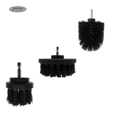 Black Color 3 Pieces Scrub Foam Electric Sponge Nylon Drill Brush Attachment Sets for Cleaning Paint Remove