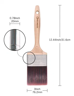 Rollingdog PRO Doberman&trade; 10269 Beech Wood 3&quot; Laser Engraved Handle Flat Paint Brush