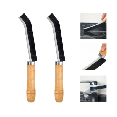 Kitchen Bathroom Tile Floors Gap Brush Tool Wooden Hard Bristle Dead Corners Window Crevice Gap Cleaning Brush