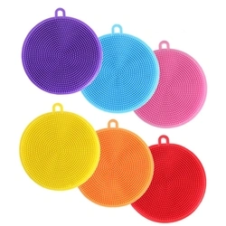 China Factory Unique Silicone Round Washing Pot Brush Practical Use High Silicone Dish Brush