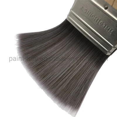 2.5 Inch 63mm Solid Round Tapered Secure-Lock Strainless Steel Raw Timber Handle Slim Brush