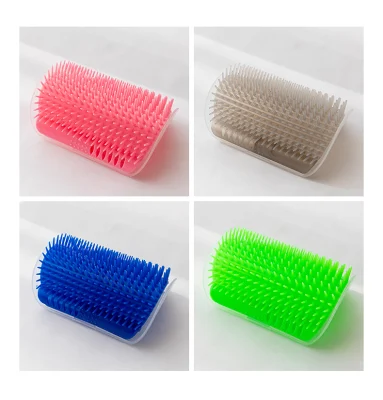 Table Corner Pet Duster Cat Scrubbing Brush Massage Brush Tickle Dispenser Pet Silicone Comb Cat Hair Brush