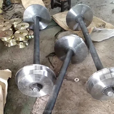 High Quality Forging Wheels Steel Conveyor Idler Roller Frame with Grooved