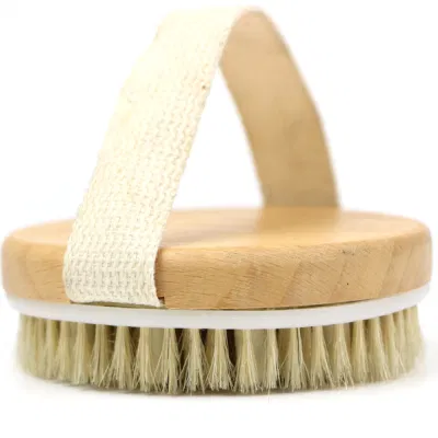 Round Shape Wooden Massager Brush with Plastic DOT and Belt