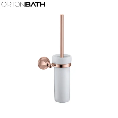 Ortonbath Pentagonal Base Zinc Ss Bathroom Hardware Set Rose Gold Toilet Paper Holder, Towel Ring Bathroom Accessories Wall Mtoilet Brush Wall Mount
