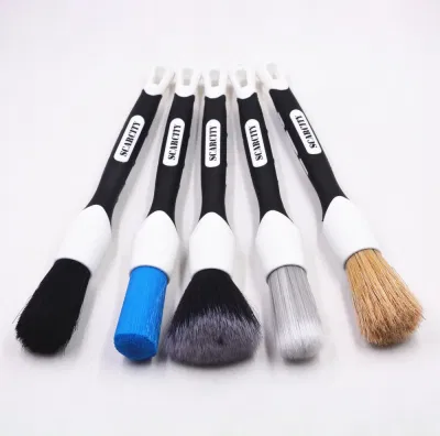 Car Detailing Wash Brush Kit Cleaning Boar Hair Brush Auto Detail Tools Product Wheel Dashboard Brush