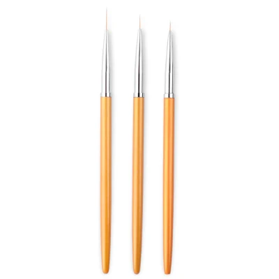 3PCS French Stripe Nail Art Liner Brush Set 3D Tips Line Stripes DIY Drawing Pen