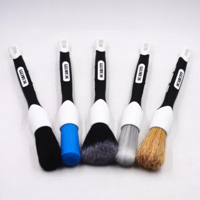 5 Pieces Car Detailing Brush Set, Car Interior Cleaning Kit, Different Sizes Automotive Detail Brushes Perfect for Auto