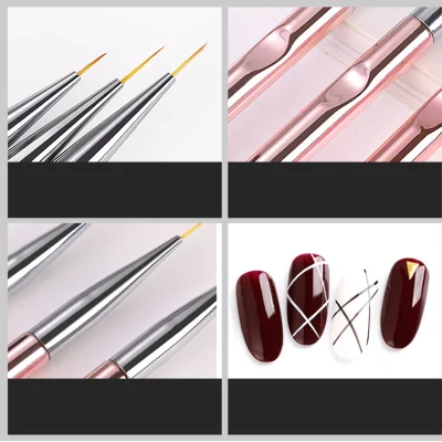 3PCS/Set Acrylic French Stripe Line Painting Manicure Slim Line Drawing Nail Art Pen