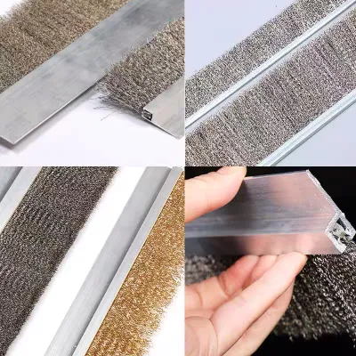 High Quality Abrasive Crimped Wire Strip Brush for Wood Furniture Polishing