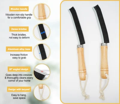 Kitchen Bathroom Tile Floors Gap Brush Tool Wooden Hard Bristle Dead Corners Window Crevice Gap Cleaning Brush